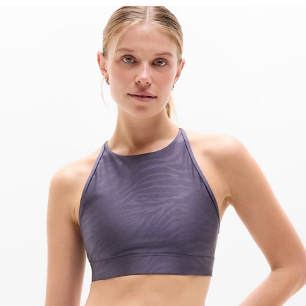 NWT Athleta Simone Biles Liquid Shine Emboss High Neck Bra